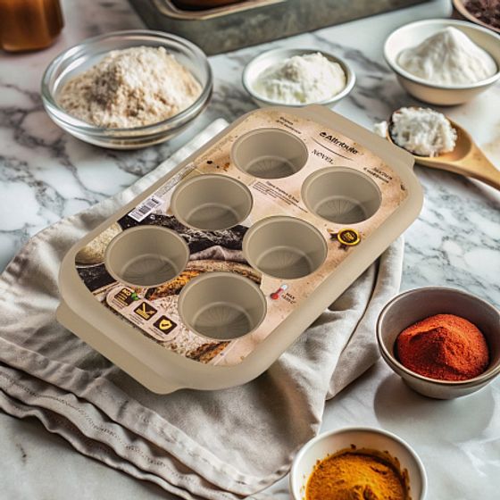 Форма для выпечки NOVEL 6 маффинов 36x21x3см