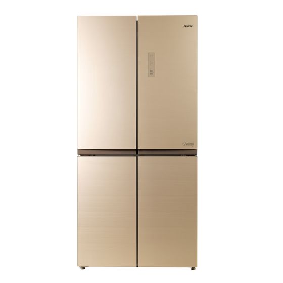 Холодильник Centek CT-1756 Beige Glass бежевое стекло, трехкамерный (Side-by-Side)