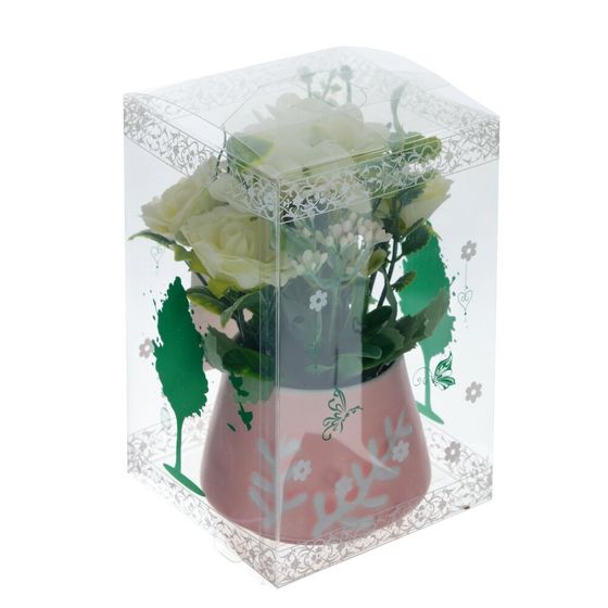 Цветочная композиция, L19 W15,5 H20,5 см, 1 штука, дизайн микс