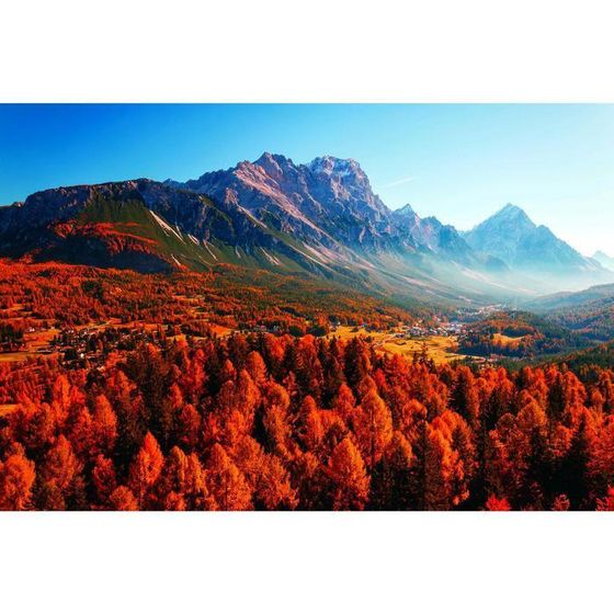 Фотобаннер, 250 × 200 см, с фотопечатью, люверсы шаг 1 м, «Осень в горах», Greengo
