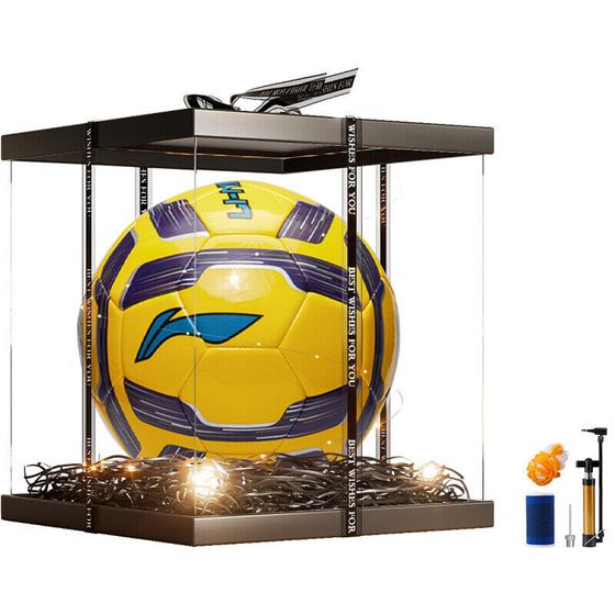 LiNing Size 5 Soccer PVC Machine Stitched Soccer Ball Unisex Yellow