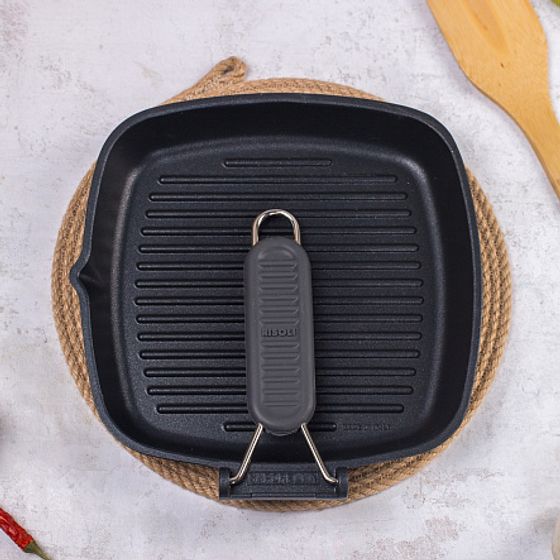 Гриль Saporelax 26x26см со складной силиконовой ручкой GREY