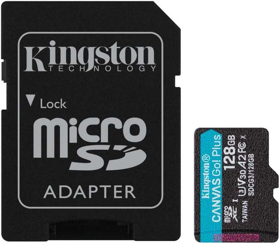 Карта памяти microSDXC 128Gb Kingston SDCG3/128GB Canvas Go! Plus + адаптер
