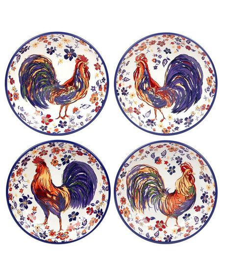 Morning Rooster Set of 4 Soup Bowls