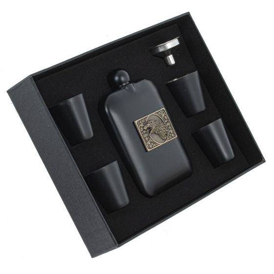 Набор из 6-ти предм.: фляжка 180 мл, 4 стопки 50 мл, воронка, Д23,5 Ш17,5 В4 см