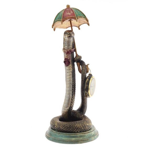 Фигурка декоративная с часами&quot;Змея&quot; (1хLR44 н/п), L15 W15 H38 см