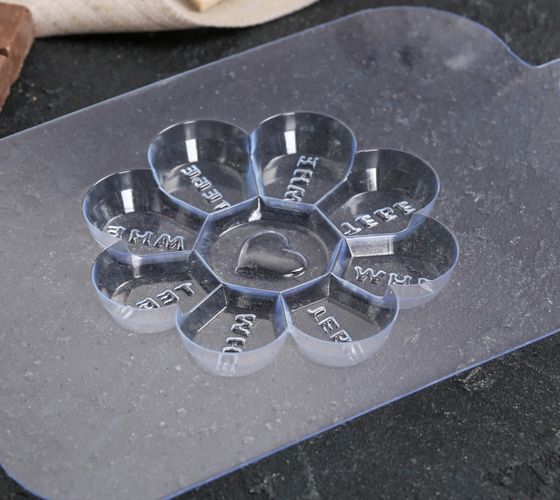 !09 Форма для шоколада и конфет «Любовная Ромашка», цвет прозрачный