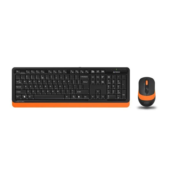 Клавиатура+мышь A4Tech Fstyler FG1010 беспроводной черный/оранжевый