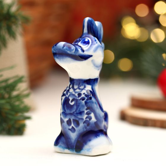 !09 Сувенир (набор 2 штуки) "Дракон Ацелот - девочка", гжель