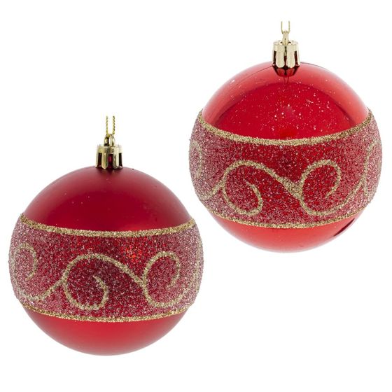 Набор из 12шт Украшение новогоднее "Шар", D 8 см, L35 W27 H8,5 см