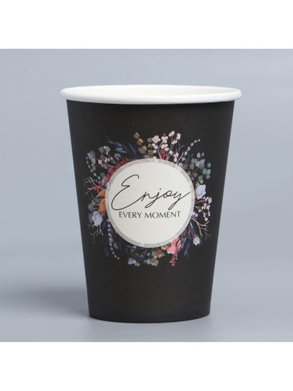 !09 Стаканчики для цветов микс (набор 8 штук) : «Inspire» 350 мл.(4 штуки) + Enjoy, 350 мл (3 штуки) + Best wishes, 350 мл. (1 штука)