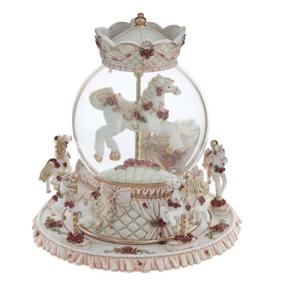 Фигурка декоративная в стекл шаре &quot;Карусель&quot; (ключ,муз, движ), D 10 см, L15 W15 H17 см