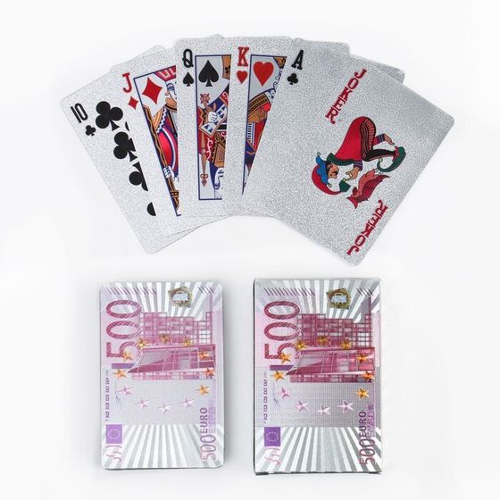 Карты игральные пластиковые &quot;500 Euro&quot;, 54 шт, 33 мкм, карта 8.7 х 5.7 см