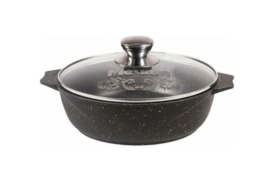 Сотейник Мечта 33802 Гранит black 3л стек.кр черный