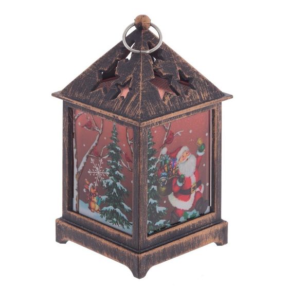 Изделие декоративное &quot;Фонарь&quot; (подсвет, LR44 х3шт) L6,5 W6,5 H12 см, 2в.