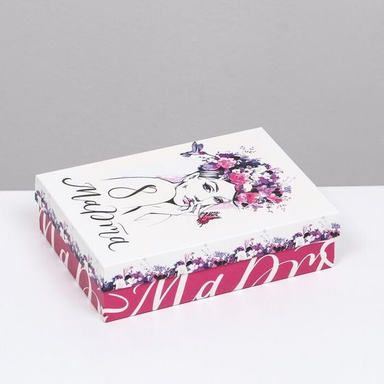 !Подарочная коробка &quot;8 марта с девушкой&quot; (2 шт), 21 х 15 х 5,7 см