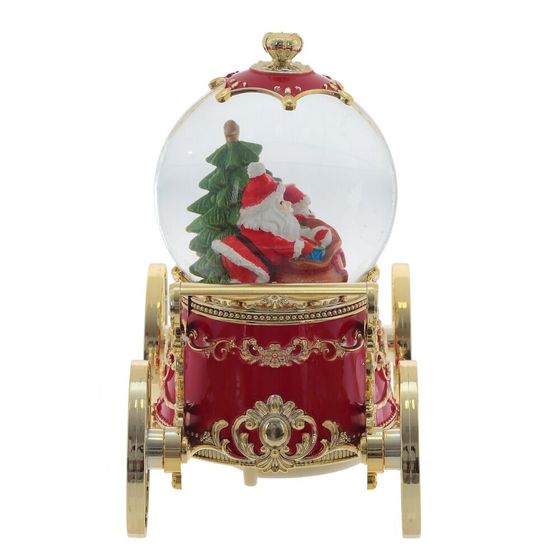 Фигурка декор &quot;Дед Мороз&quot; в стекл шаре (муз, подсвет, вьюга, 3xAAA н/п), D10 см, L22 W11 H19 см