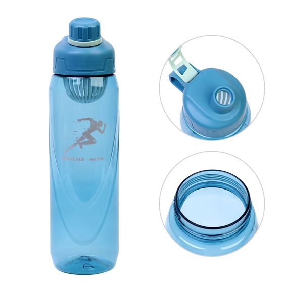 Бутылка для воды, 1 л, &quot;Движение - жизнь&quot;, голубая