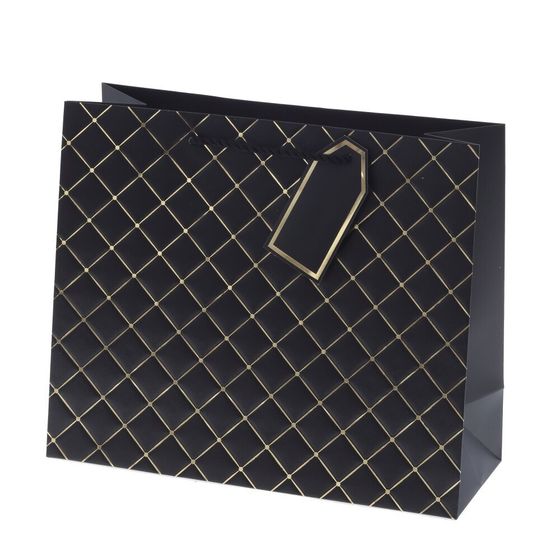 Пакет подарочный (бумага 210г/м2, блок 12шт), L31 W12 H26 см, 6в.