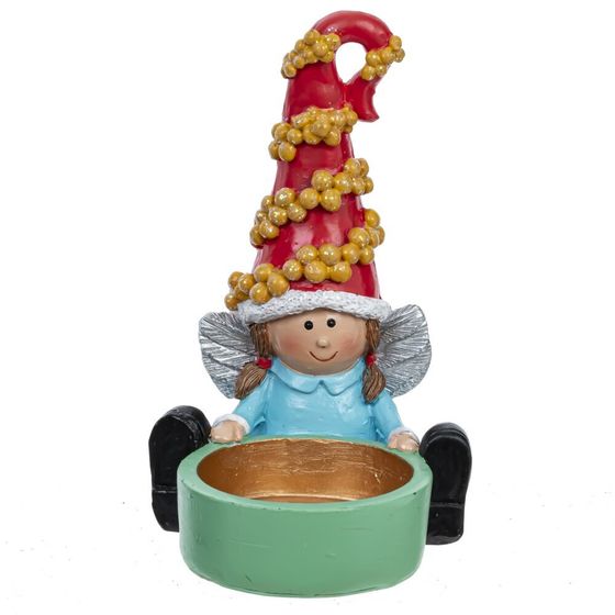 Подсвечник &quot;Ангел/Дед Мороз/Снеговик/Гном&quot; (D свечи 4,5 см), L7 W7 H11 см, 4в.