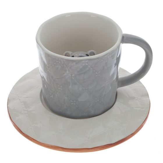 Кружка с блюдцем, 250 мл, L14 W14 H9 см, дизайн микс
