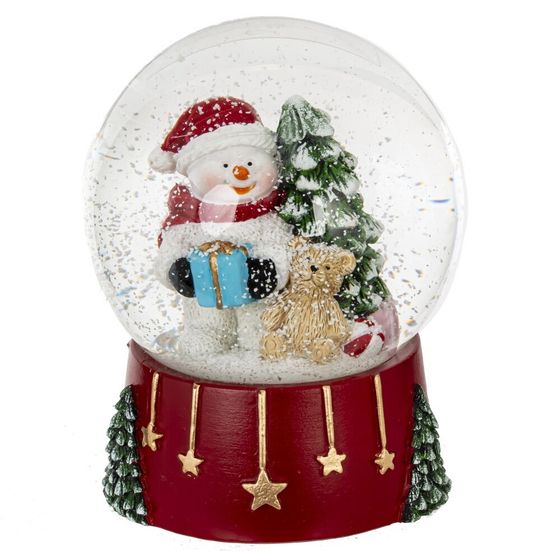 Фигурка декоративная &quot;Дед Мороз/Снеговик/Медвежонок&quot; в стекл шаре, L9 W8 H10 см, 3в.