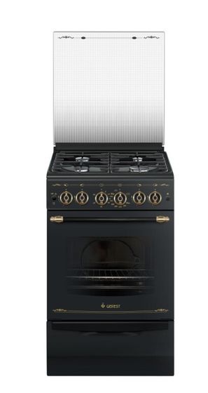Плита газовая Gefest ПГ 5100-02 0183 черный ретро стек.крышка реш.чугун