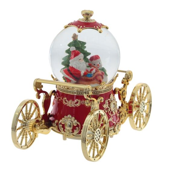 Фигурка декор &quot;Дед Мороз&quot; в стекл шаре (муз, подсвет, вьюга, 3xAAA н/п), D10 см, L22 W11 H19 см