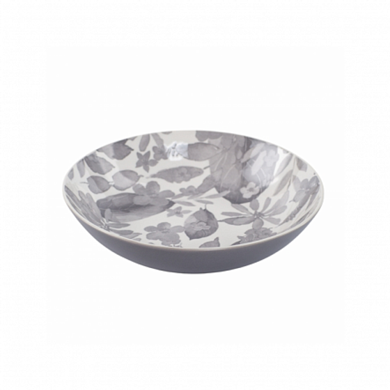 Тарелка суповая BLOOMING серая 20см