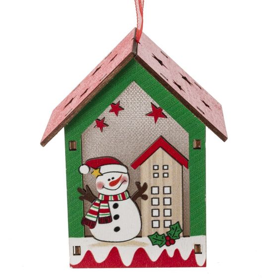 Изделие декоративное подвесное &quot;Домик&quot; с подсветкой, L8 W6,5 H10 см, 2в.