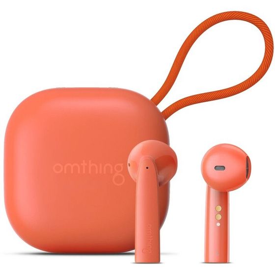 Наушники 1MORE Omthing AirFree Pods EO005, вкладыши, шумоподавление, 400 мАч, оранжевые