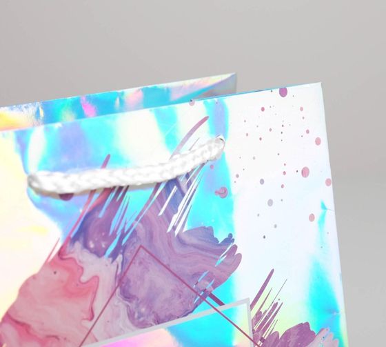 !09 Пакет (набор 4 штуки) голография«Enjoy every moment», 18 × 23 × 10 см