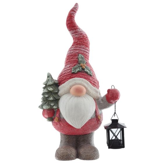 Фигурка декоративная "Гном" (с подсвечником), L27 W17 H51 см, 2в.
