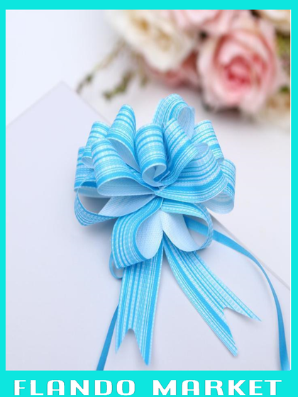 !09 Бант-шар № 1,8 (набор 15 штук) "Тонкие полоски", цвет голубой