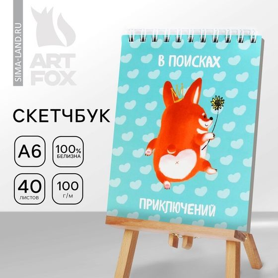 Скетчбук А6, 40 л. 100 г/м &quot;Корги&quot;