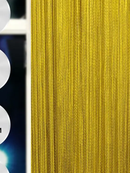 !09 Нитяная занавеска цвет горчичный (300*300)