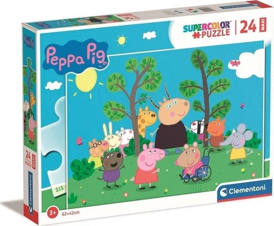 Clementoni CLE puzzle 24 maxi SuperKolor Świnka Peppa 24237