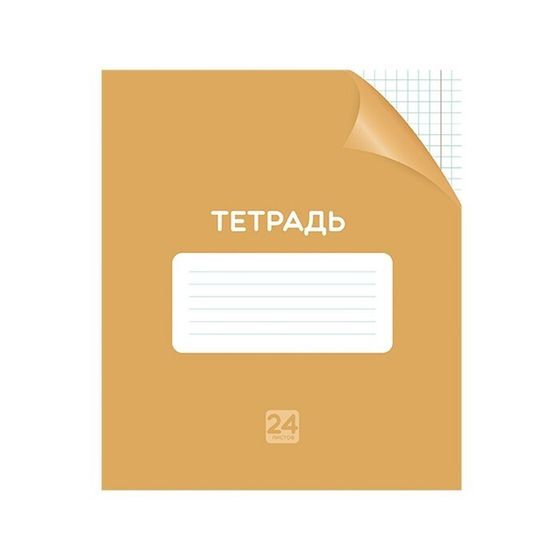 !Тетрадь 24 листа в клетку Однотонная &quot;Классика с уголком&quot;, 5 штук обложка мелованный картон, ВД-лак, блок офсет, МИКС