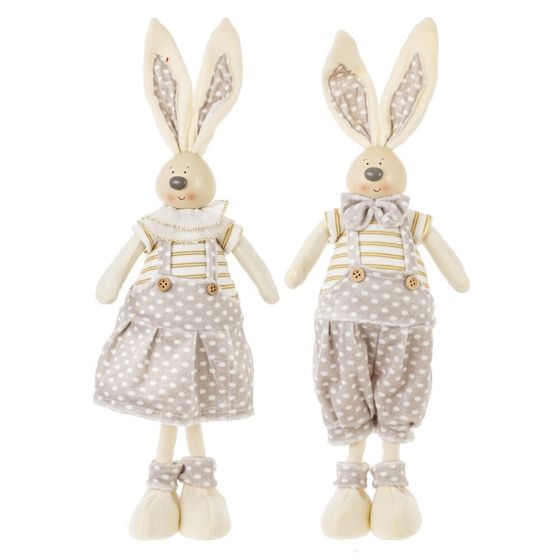 Игрушка набивная &quot;Заяц/Зайка&quot;, L11 W10 H43 см, 2в.