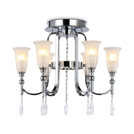 Люстра потолочная с хрусталём Ambrella light, Traditional, TR3243, 6хE14, цвет хром