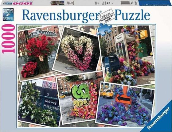 Ravensburger Puzzle 2D 1000 elementów NYC błysk kwiatów