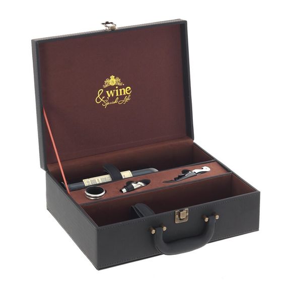 Шкатулка для бутылок с набором сомелье, Д34,5 Ш26,5 В11,5 см