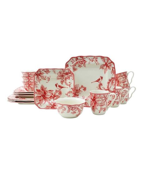 Christmas Lane Red 16 Pc. Dinnerware Set, Service for 4