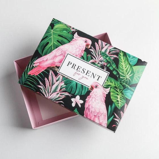 !Коробка складная 2 штуки «Тропики», 21 × 15 × 7 см