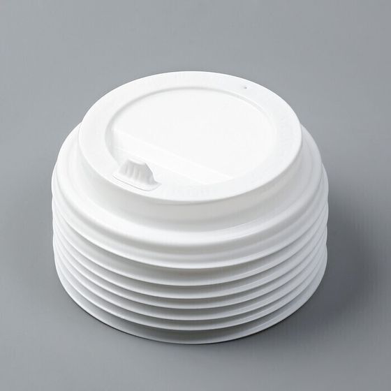 !09 Крышка одноразовая (набор 60 штук) для стакана "Белая" с клапаном, 80 мм