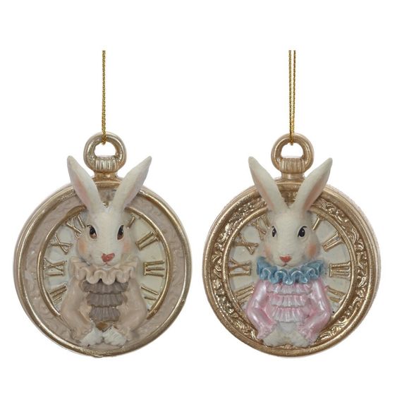 Фигурка декоративная подвесная "Заяц", L5,5 W2 H7 см, 2в.