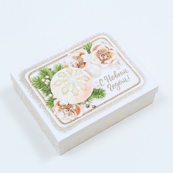 !Подарочная коробка &quot;Новогоднее золото&quot;, 23,5 х 6,5 х 18,7 см