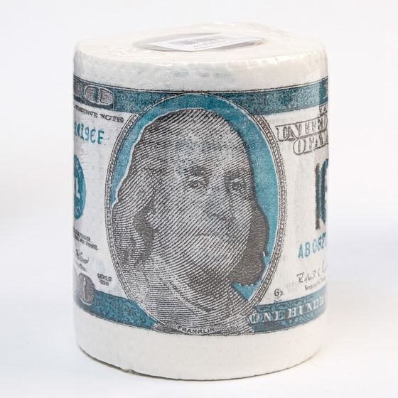 Сувенирная туалетная бумага &quot;100 долларов&quot;, 9,5х10х9,5 см