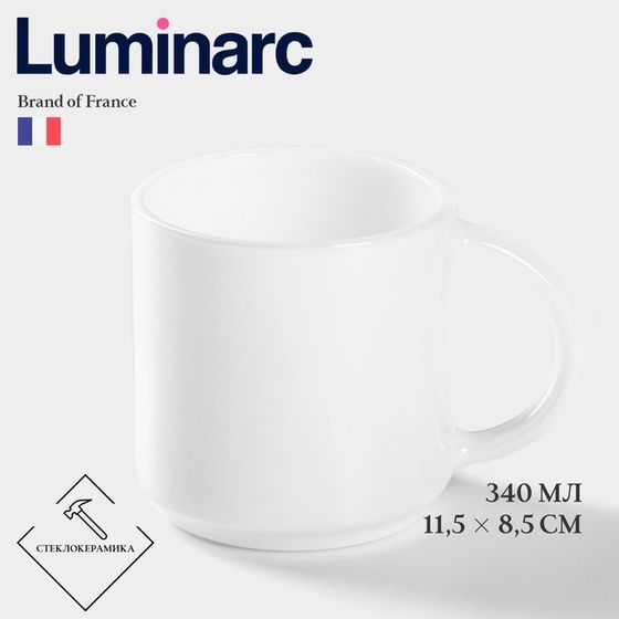 Кружка Luminarc Everyday, стеклокерамика, 340 мл, цвет белый