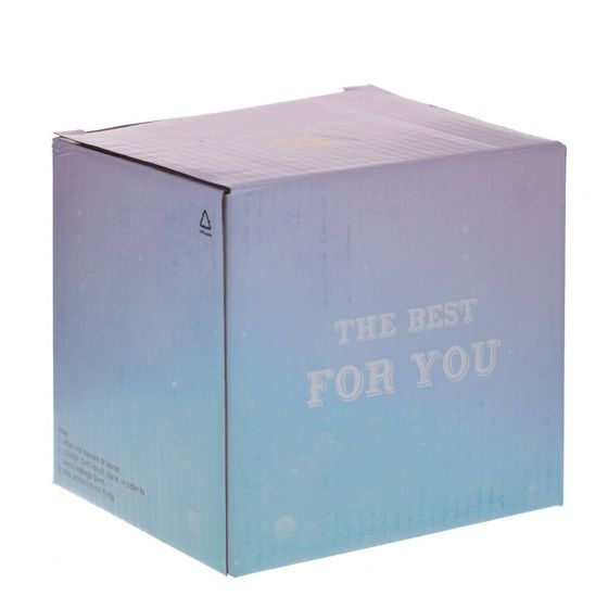 Кружка с крышкой и ложкой, 300 мл, L12 W8 H12 см, дизайн микс